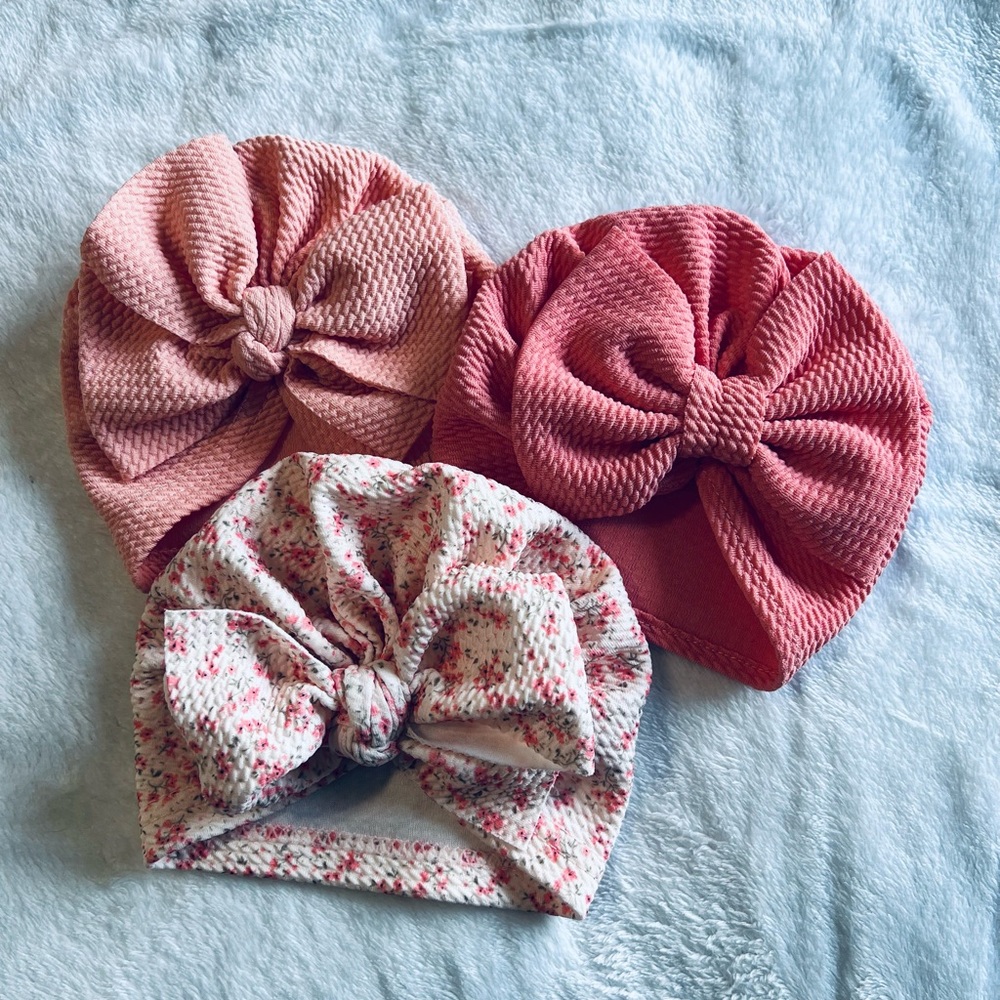 Baby Bow Turban Headbands set of 3